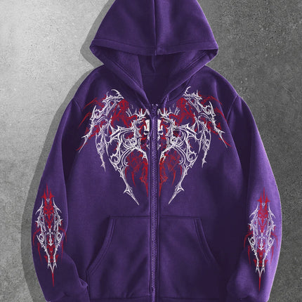 New unisex original print zip-up hoodies stylish streetwear style ideal for casual occasions and perfect for school attire