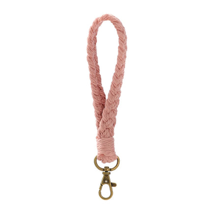 Soft Cotton Rope Keychain Boho Handmade Wristlet Bracelet Key Chain Long Weaving Wrist Lanyard Car Key Holder for Women Gift