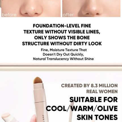 Judydoll Liquid Contouring Highlighter Facial Contour High Gloss Grey Brown Matte Nose Shadow Cream Brighten Face Bronzer Makeup