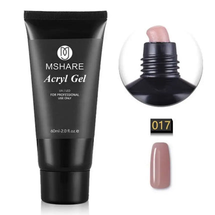 MSHARE Poly Nail Extension Gel TPO Hema Free Milky White Nails 60g Nail Extension Camouflage Quick Building Finger 60ml