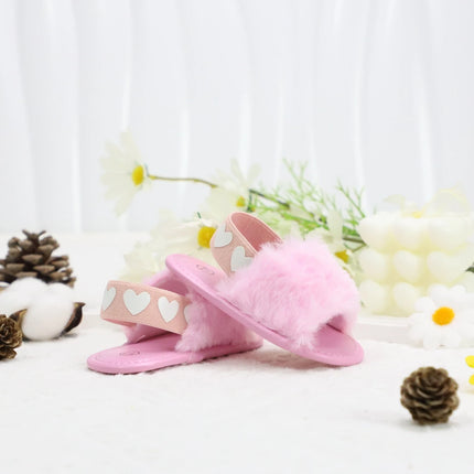 Baby girl winter breathable front shoes cute plush toddler shoes baby shoes