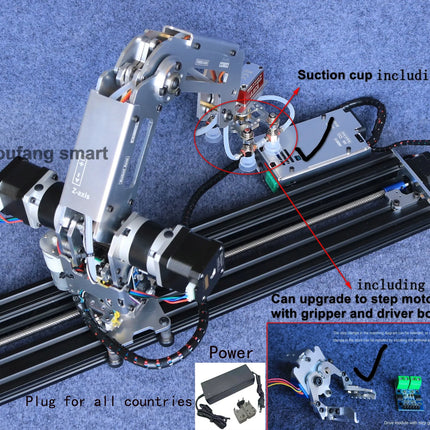 Multi Axis Robotic Arm Industrial Stepping Metal Manipulator For Arduino 2560 Robot DIY Kit with Suction Cup/Stepper Motor Claw