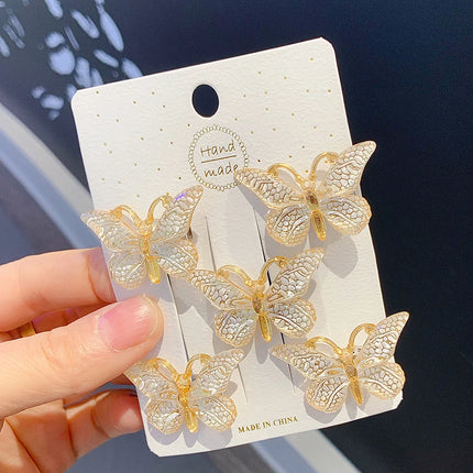 5PCS/Set Lace Bow Princess Baby Hairpins Cute Cartoon Bear Rabbit Sided Clips for Girl Floral Hair Clips Kids Hair Accessories