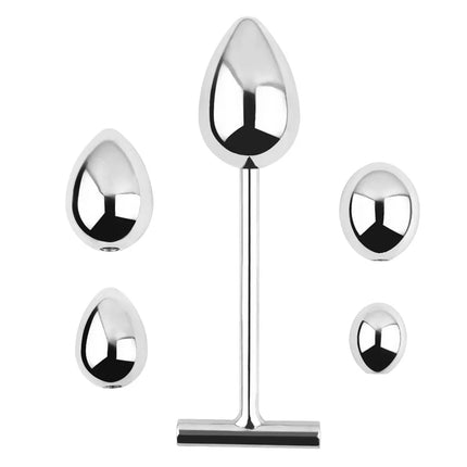 5 Size Ball Anal Plug Wand Sex Toy Prostate Massager Long Metal Butt Plug Dilator Anal Ball Stick Adult Goods G Spot Stimulate