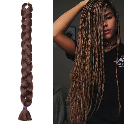 Snoilite Synthetic Jumbo Braiding Hair Extension 41Inch Long Hair Braids for DIY Box Twist Hair 165g/pcs Women Braiding Ponytail