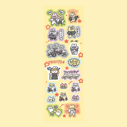 Cartoon Stickers Korean Cute Graffiti Style Rabbit Stickers Kawaii Cartoon Animal Stickers Hand Account Diary Scrapbook Stickers
