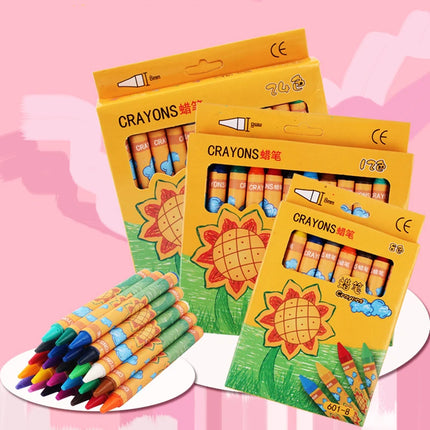 Kawaii Children Oil Pastel Crayons Set 8/12/24 Colors Safe Non-Toxic Graffiti Coloring Art Supplies Kids School Drawing Painting