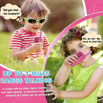 Walkie Talkies for Kids 22 Channels 2 Way Radio Toy with Backlit LCD Flashlight 3 Miles Range for Outside Camping Hiking