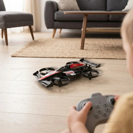 RC UAV Flying Drift Cars 2-in-1 Quadcopter and Mini Racing Car for Boys Kids Electric Deformable Toy Gift for Air and Ground Pla