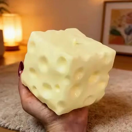 @*@ Jumbo Cheese Cube Stress Ball Big Cheese Shapeable Squeeze Ball Non-Bounce Fidget Toy ASMR Sensory Anti-Stress Festival Gift