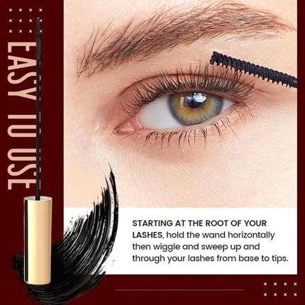 Mascara Long Lasting Waterproof Sweatproof Silk Fiber Thick Curling Eyelash Extension Volume Smudge-proof Quick Dry Non-blooming