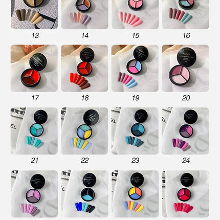 3 Colors Solid Cream Color Gel Nail Polish Soak Off UV LED Lamp Gel  Nail Tips Varnish Painting Japanese Canned Solid Gel Cream