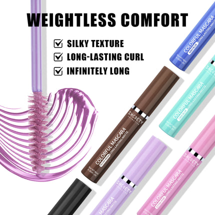 Wine Red Color Mascara Curl Thick Fiber Eyelash Extension Waterproof Non-smudding Blue Green Pink Black Eyes Lengthening Makeup