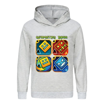 Geometry Dash Clothes Kids Spring Autumn Hoodies Baby Boys Hooded Sweatshirts Toddler Girls Casual Outerwear Children Coats