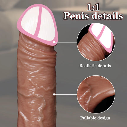 Realistic Dildo Vagina G-Spot Stimulator Anal Plug Fully Automatic Silicone Vibrating Penis Masturbator Sex Toys for Women Men
