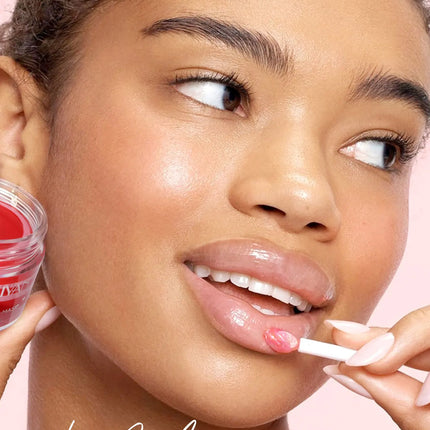 18g Strawberry Lip Balm Hydrating Lip Mask for Night Sleep Fades Lip Lines Plumps & Moisturizes Fruit-Infused Nude Lip Primer
