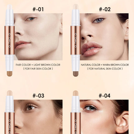 O.TWO.O Double-Headed Contour Stick Waterproof Matte Highlighter Concealer Clavicle Shadow Pen 3D Face Highlighting Makeup Pen