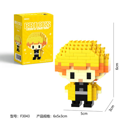 Anime Demon Slayer Rengoku Anjuro Micro Building Blocks Kimetsu No Yaibe Figure Tomioka Giyuu Bricks Kits Desktop Toys Gifts