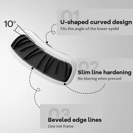New Upgraded Waterproof Lower Lash Stamp Set Easy to Use Portable Lower Lash Stamp with Ink 0.01mm tip Double Head Eye Liner