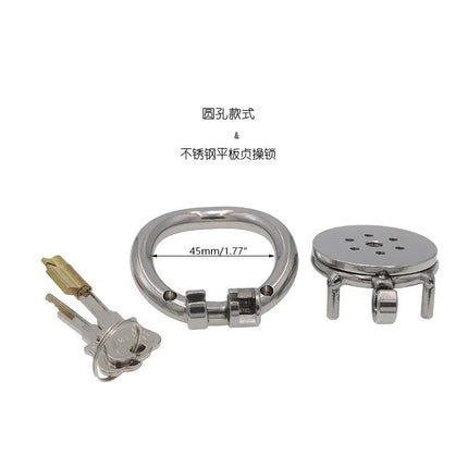 Flat Male Cock Cage with Metal Catheter - 18+ Urethral Negative Pressure Chastity Lock, BDSM Bondage Toy for Couples