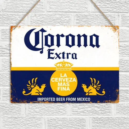 CORONA Vintage Retro Style Metal Wall Sign Plaque Beer Bar Pub Man Cave-Aluminum