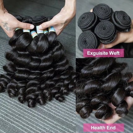 Peruvian Hair 30 40 Inches 1 3 4 Bundles Loose Wave Quick Weave Human Hair Bundles Unprocessed Curly Weave Extensions for Women
