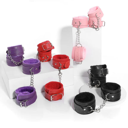 BDSM Play Sex Handcuffs Restraint Bondage Gear SM Slave Erotic Ankle Handcuffs Long Flush Handcuff Detachable Chain Clasp 18+