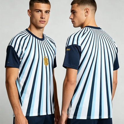 Argentina Soccer Mesh Jersey Football Fans Gift Top Men's Sports Quick Dry T Shirt Breathable Short Sleeve Unisex Oversized Tees