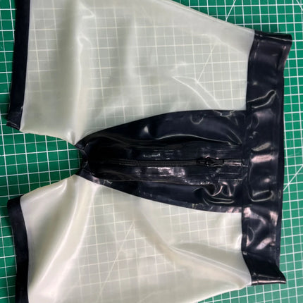 Latex Men's Rubber Shorts with Crotch Zipper Underwear Bodysuit Fetish Wear Ensemble