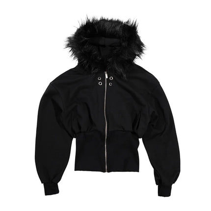 Y2K Streetwear Zip-Up Hoodie Grunge Goth Aesthetics Graphic Print Retro Punk Clothes Oversized Hip Hop Zipper Hoodie Sweatshirt