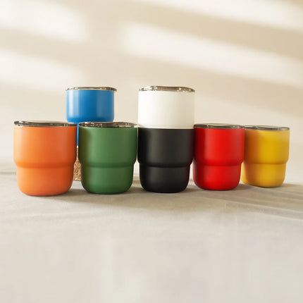 304 Stainless Steel Vacuum Tumbler, Portable Travel Mug for Hot & Cold Beverages - 255ml Travel, Coffee, Party Cup in 16 Colors