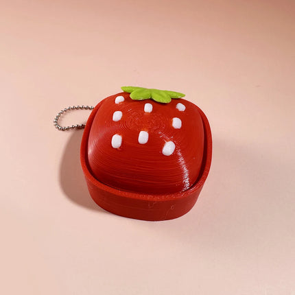 Calming Keychain Keys Finger Button Anti-stress Toys Strawberry Cake Ice Funny Decompression Gifts for Children Adults