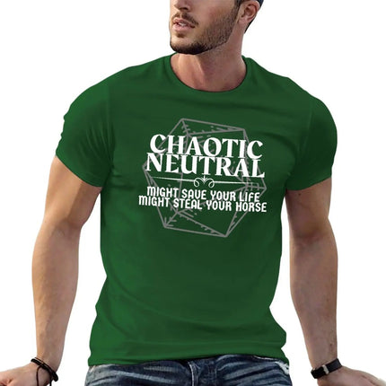 Chaotic Neutral - Might Save Your Life. Might Steal Your Horse DnD Character Alignment Print T-Shirt