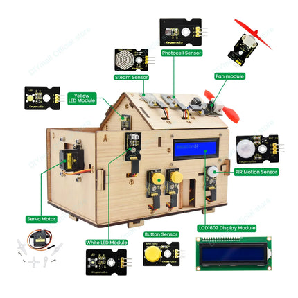 Keyestudio Smart IoT Home Kit with PLUS Board Arduino Starter Kit for DIY Projects STEM Programming Home Automation