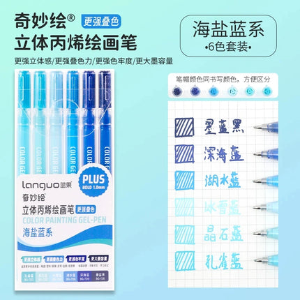 150/6 Colors Colors Large Capacity Acrylic Gel Pen 1.0mm Painting Drawing Student Writing Pen Office School Supplies Stationery