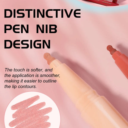 YOUNG VISION matte 6-color liquid lipliner set sponge gourd head fog face nude lipstick pen
