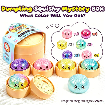 Sparkle Bun Squishy Toy Slow Rebound Stress Relief Squeeze Ball Soft With Bead&Steamer Fidget Toy for Anxiety Relief Sensory Toy