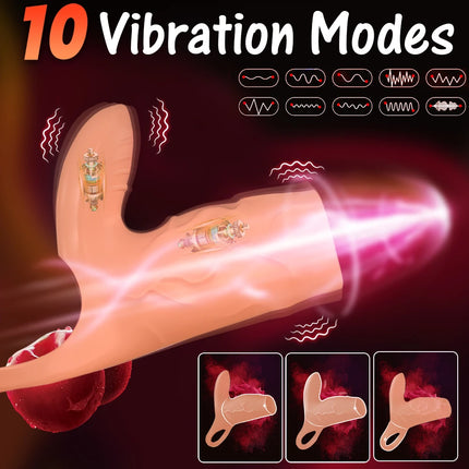 Vibrating Penis Sleeve 10 Modes Cock Ring G Spot Stimulate Vibrator Sex Toys for Men Penis Delay Ejaculation Erection Trainer 18