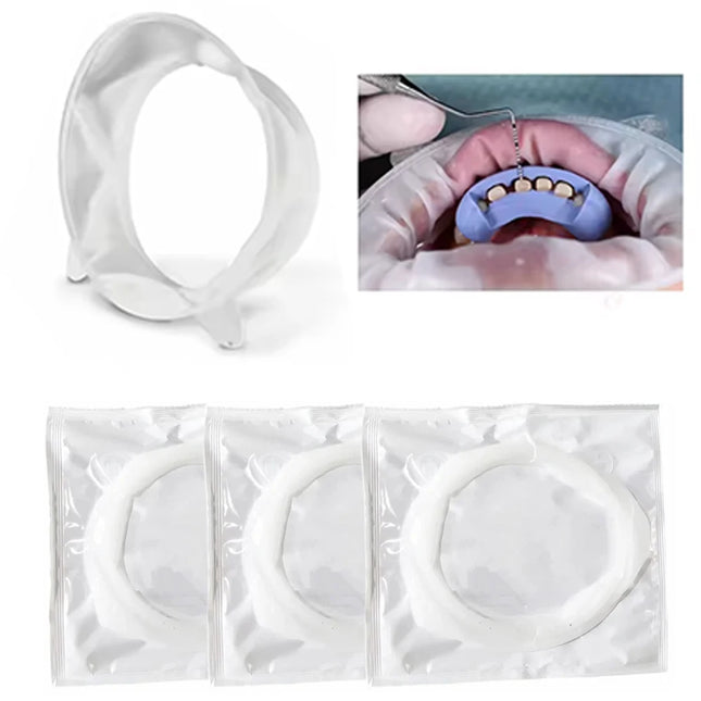 5 Pcs Dental Mouth Opener 3D Lip Cheek Retractor O Shape Rubber Expander for Oral Examination and Treatment