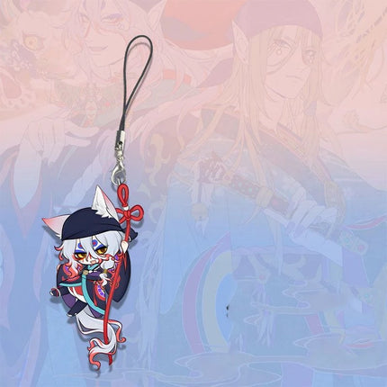 Anime Mononoke Cosplay Keychain Kawaii Acrylic Phone Chain 2Pcs/set Keyring Key Chain Bag Ornament Decoration Prop