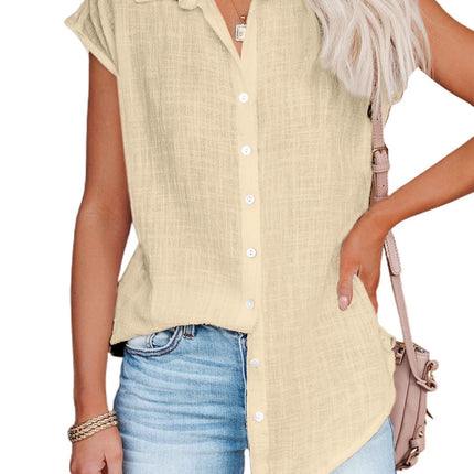 Summer Solid Cotton Linen Shirt Women's Clothing Casual Short Sleeve Tops Tee Ladies T-Shirts Blusas Thin Loose T Shirt Woman
