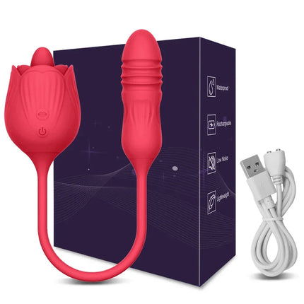 Rose Sex Toy for Women Sucking Vibrator G Spot Clitoris Stimulator Thrusting Vagina Nipple Sucker Vibrating Goods for Adults