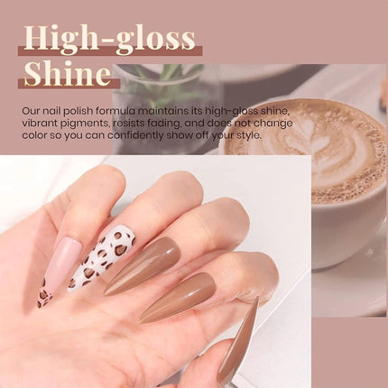 6Pcs 10ml Gel Nail Polish Set Milk Tea Color Gel Varnish Nail Kit, Soak Off UV/LED Gel Polish For Home Salon Nail Art DIY