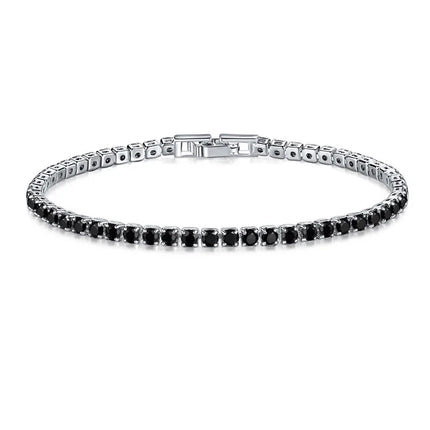 Sale 925 Sterling Silver Color Bracelets Full AAA Zircon Austrian Crystal Femme Women Link Chain Fine Jewelry Bangles Wholesale