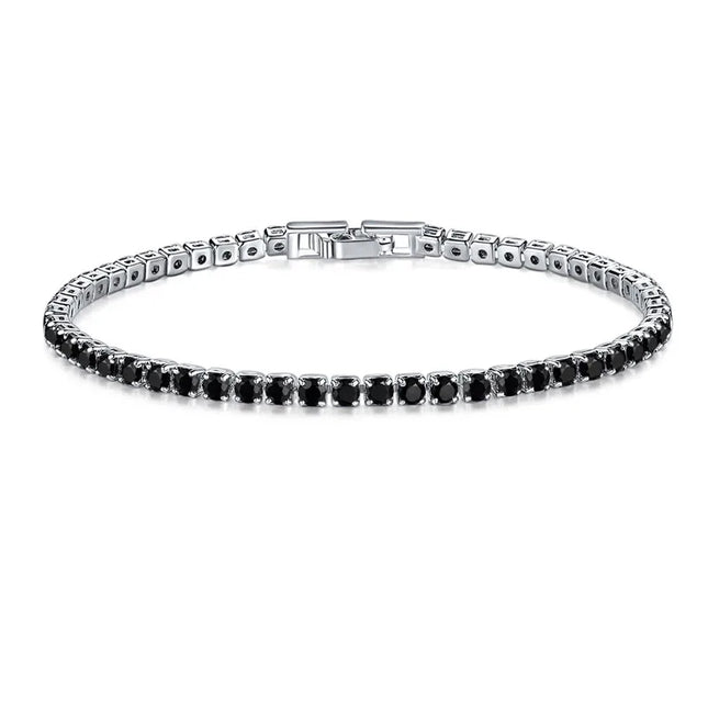 Wholesale 925 Sterling Silver Color Bracelets Full AAA Zircon Austrian Crystal Femme Women Link Chain Fine Jewelry Bangles
