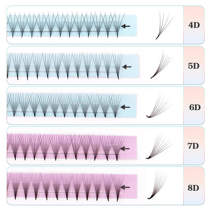 AGUUD XL Mega Tray Thin Pointy Base Narrow Premade Fans Eyelash Extension Korea Silk Russian Volume Lash Premade Narrow Fan