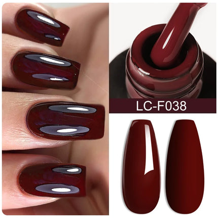 LILYCUTE 7ML Pink Glitter Nail Gel Polish Nude Natural Long Lasting Manicure Soak Off UV LED Nail Art Base Top Coat Gel Varnish
