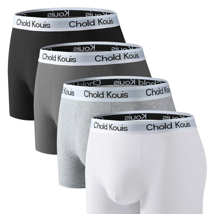 4pcs men's underwear, comfortable, soft breathable athleisure boxer underwear, trendy simple hot-selling men's boxer underwear