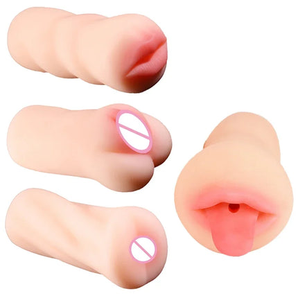 Realistic Deep Throat Vagina Artificial Real Pocket Pussy Oral Male Masturbator Blowjob Cup Erotic Sex Toys For Men Adult Games