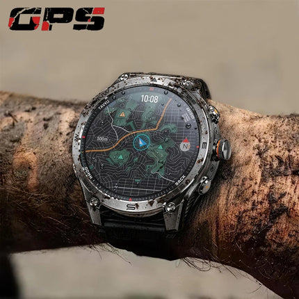2026 New Built-in GPS Military Smart Watch Compass Barometric Altimeter 10ATM Waterproof Sports 1000mAh Battery Smartwatches Men